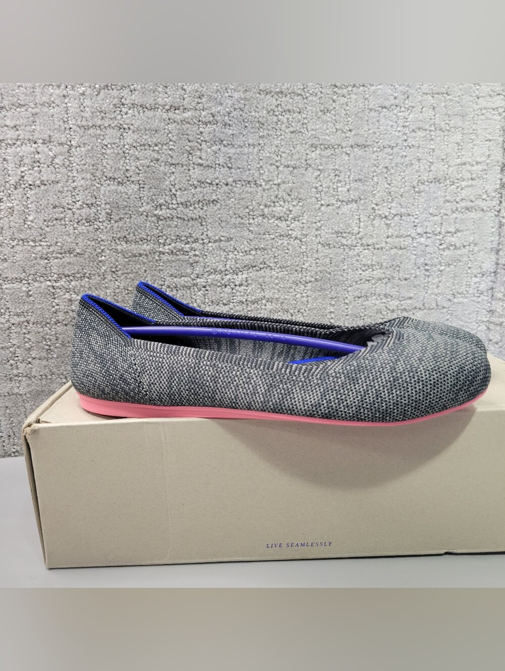 Rothy’s The Flat Women's Size US 7.5 Charcoal Birdseye Slip On Shoes - Picture 6 of 9